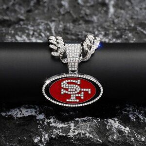 Fashion personality red oil drop round football team necklace all-match hip-hop